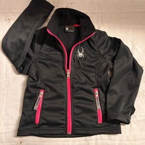 Spyder Black Girls Jacket with Pink Details